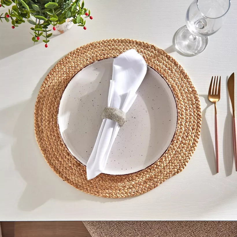 Dazzling Silver Beaded Napkin Rings (Set of 4)