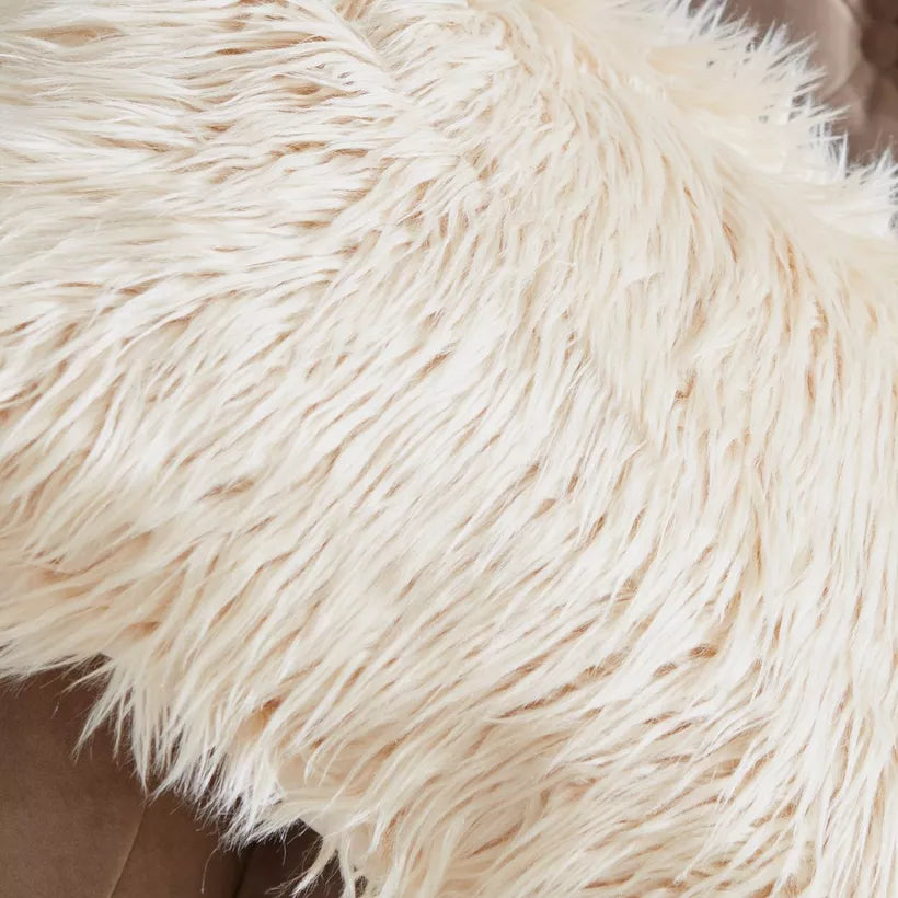 Luxurious Faux Fur Shaggy Throw Pillow with cover - Ultra Soft Comfort