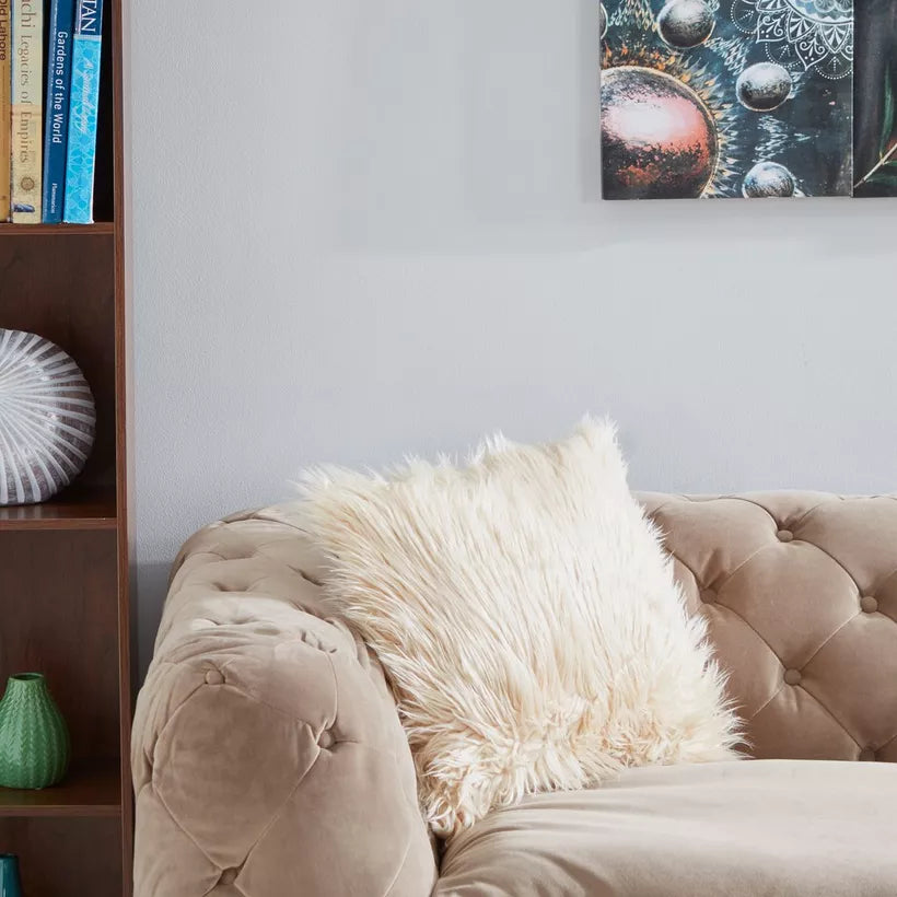 Luxurious Faux Fur Shaggy Throw Pillow with cover - Ultra Soft Comfort
