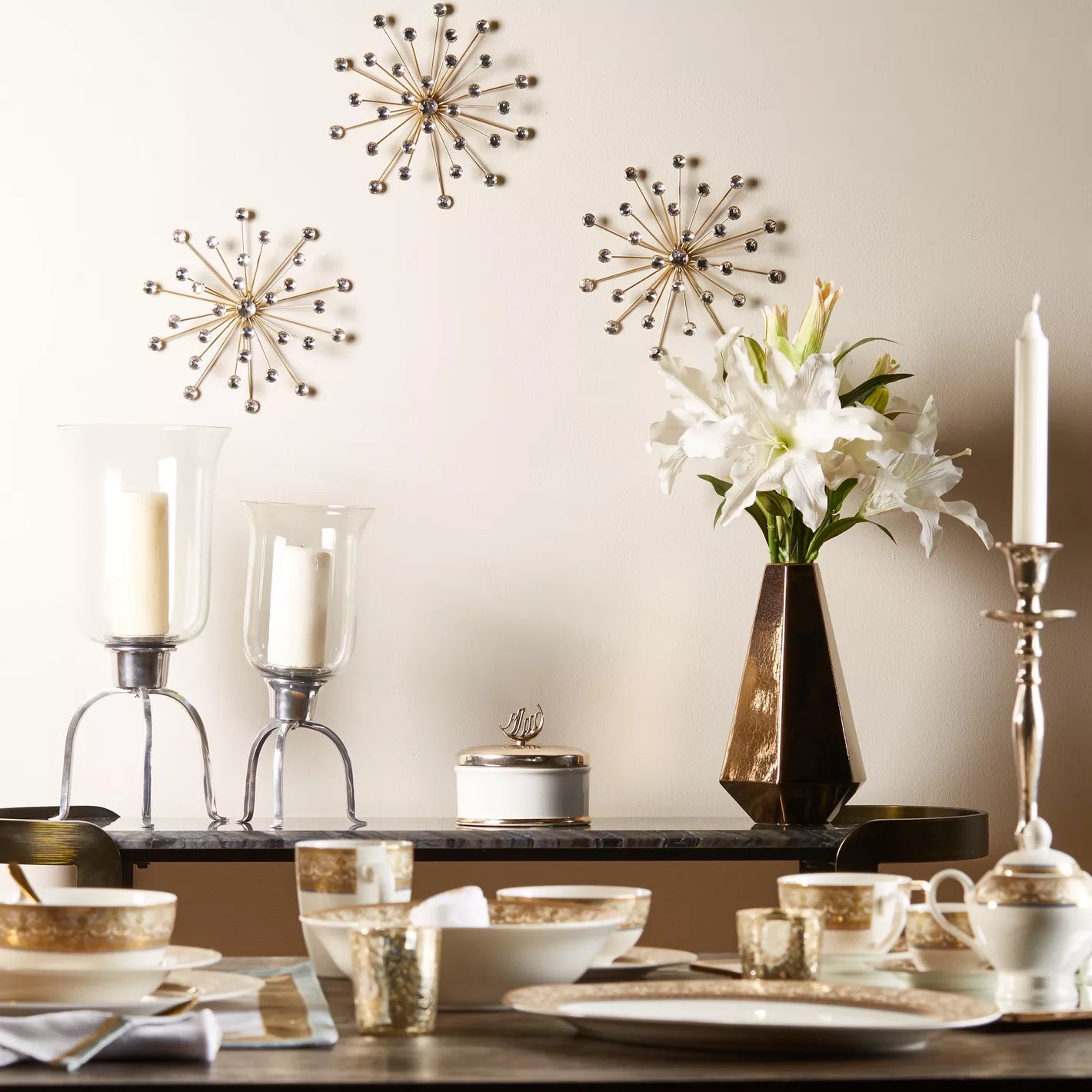 "Stellar Radiance" Crystal Burst Wall Decor Set - Set of 3