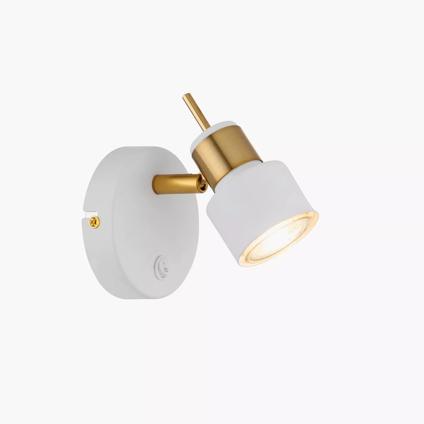 Modern White & Gold Adjustable Metal Wall Spotlight