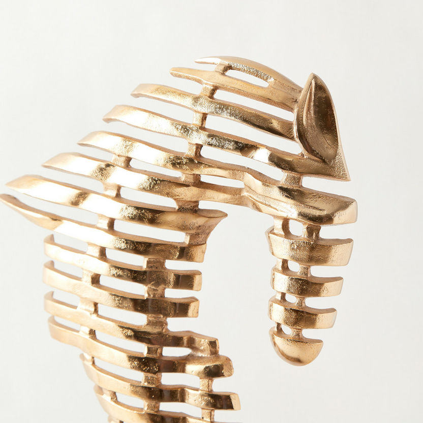 Equine Abstraction: Modern Metallic Horse Head Sculpture (Gold)