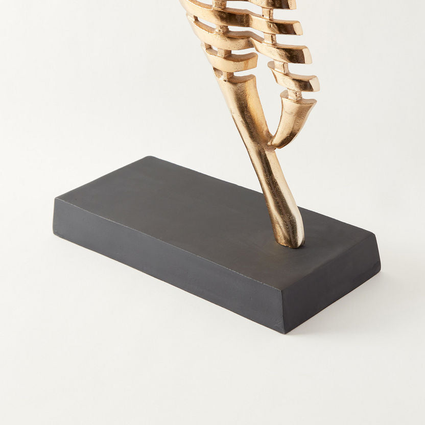 Equine Abstraction: Modern Metallic Horse Head Sculpture (Gold)