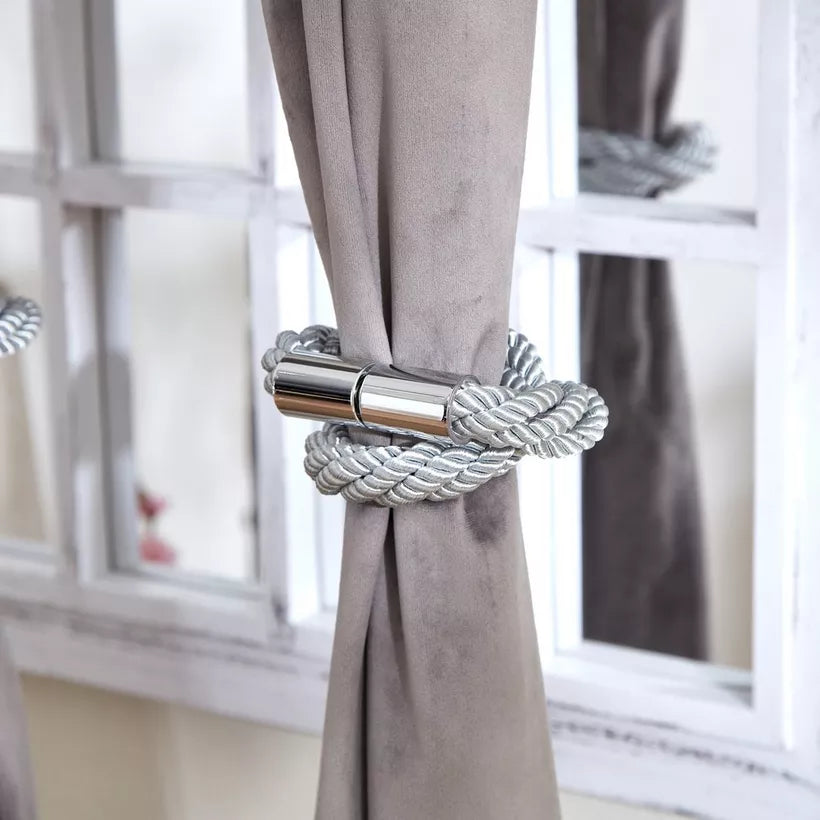 Modern Magnetic Rope Curtain Tie-Backs - Elegant Window Accessory - Set of 2