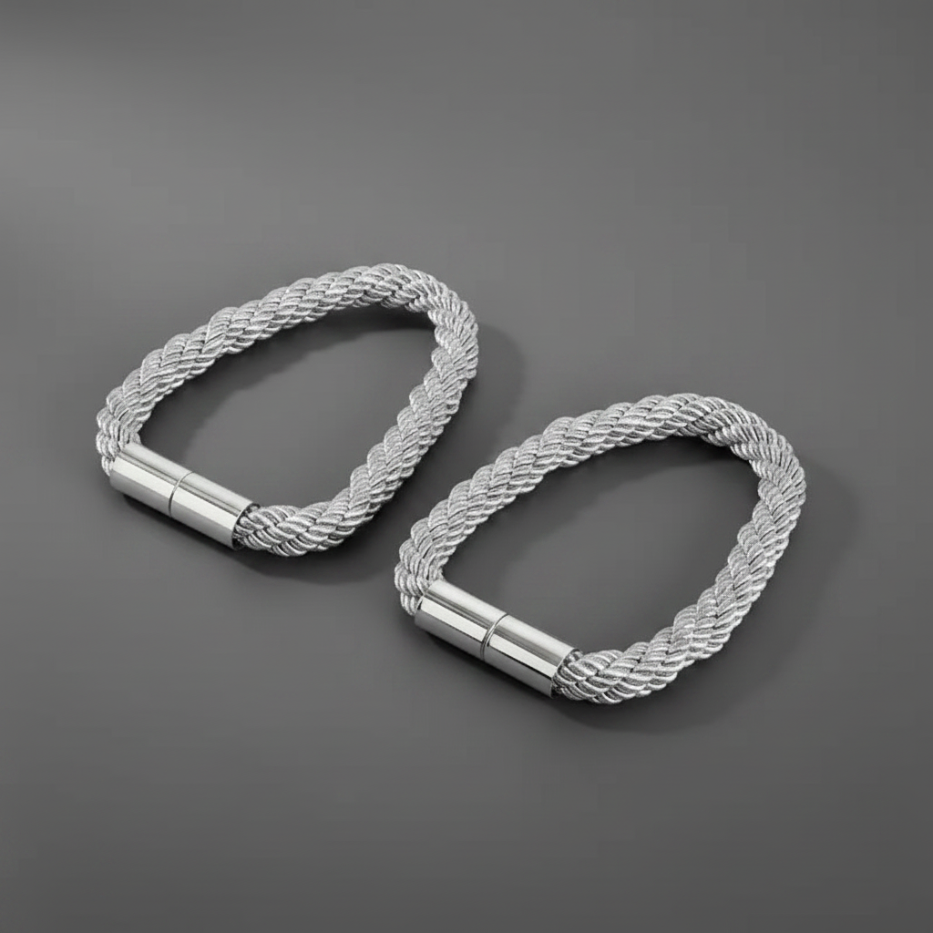 Modern Magnetic Rope Curtain Tie-Backs - Elegant Window Accessory - Set of 2