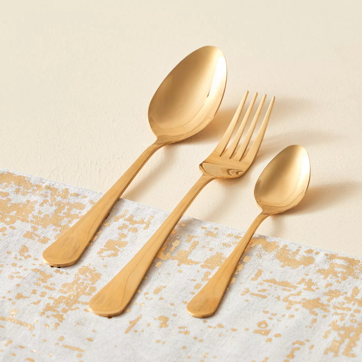 Golden Aura Polished Gold Cutlery Set - 18 Piece Cutlery Set