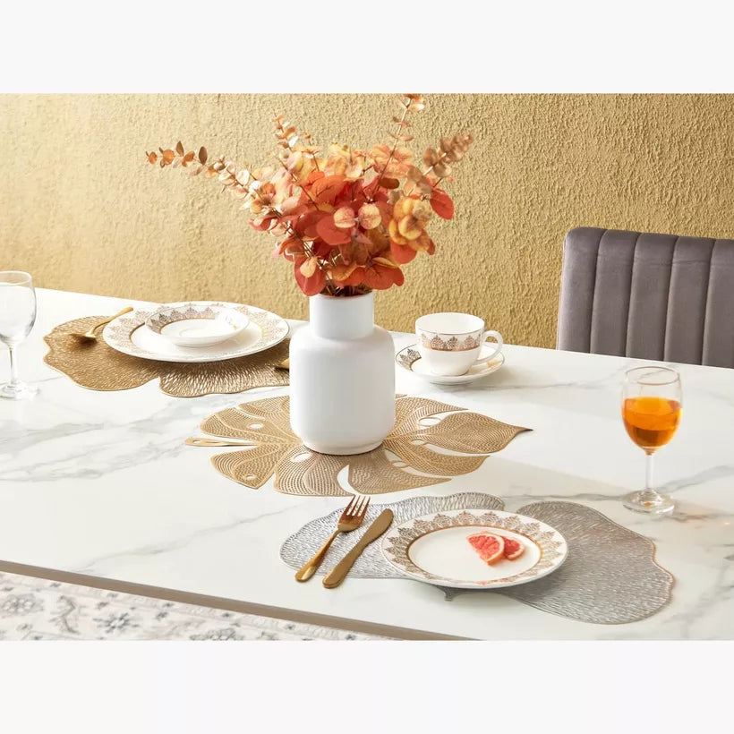 Elegant Ginkgo Leaf Placemat - Silver (Set of 2)