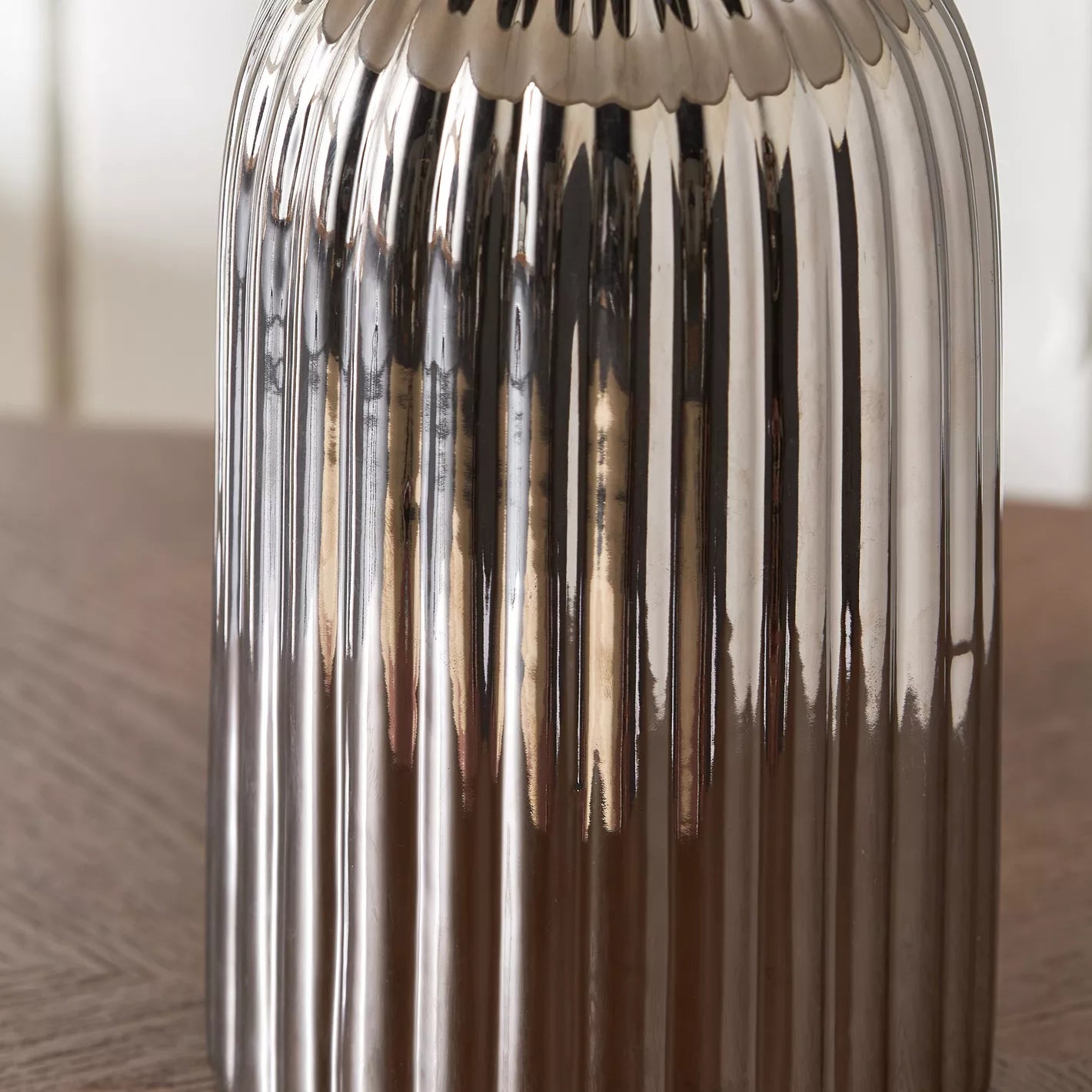 Modern Hammered Silver Ceramic Table Lamp with White Shade