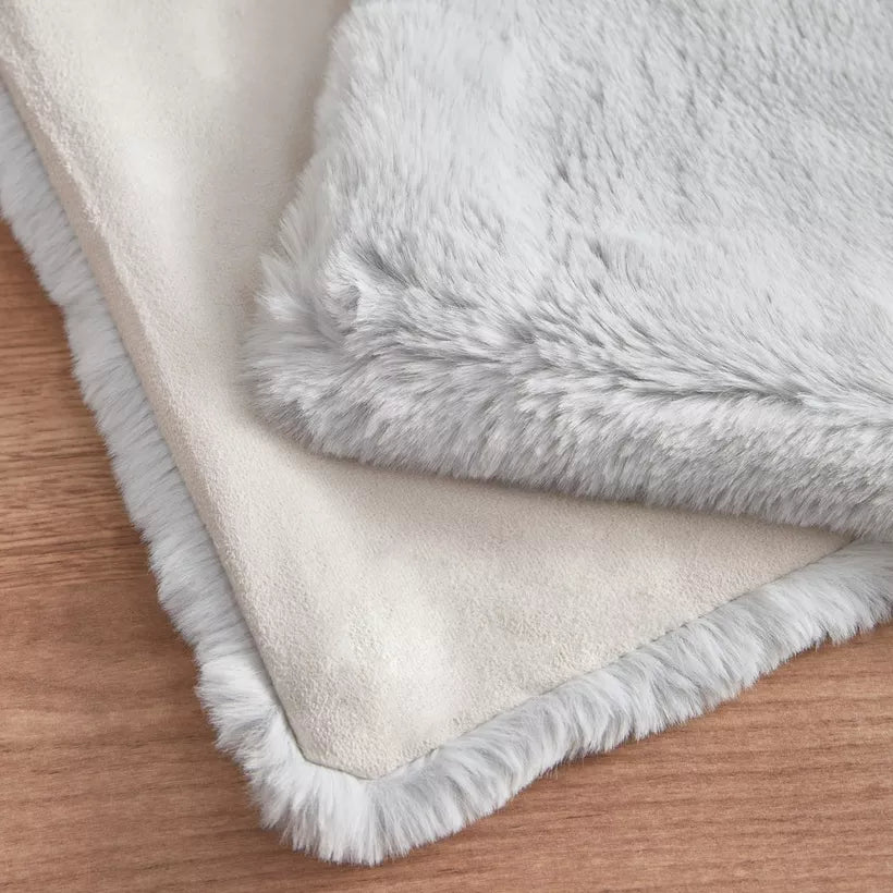 Sumptuous Faux Fur Table Runner - Grey