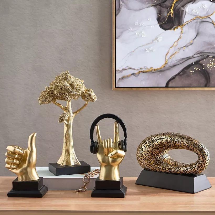 Rock-On Gold Hand Sculpture with Headphones