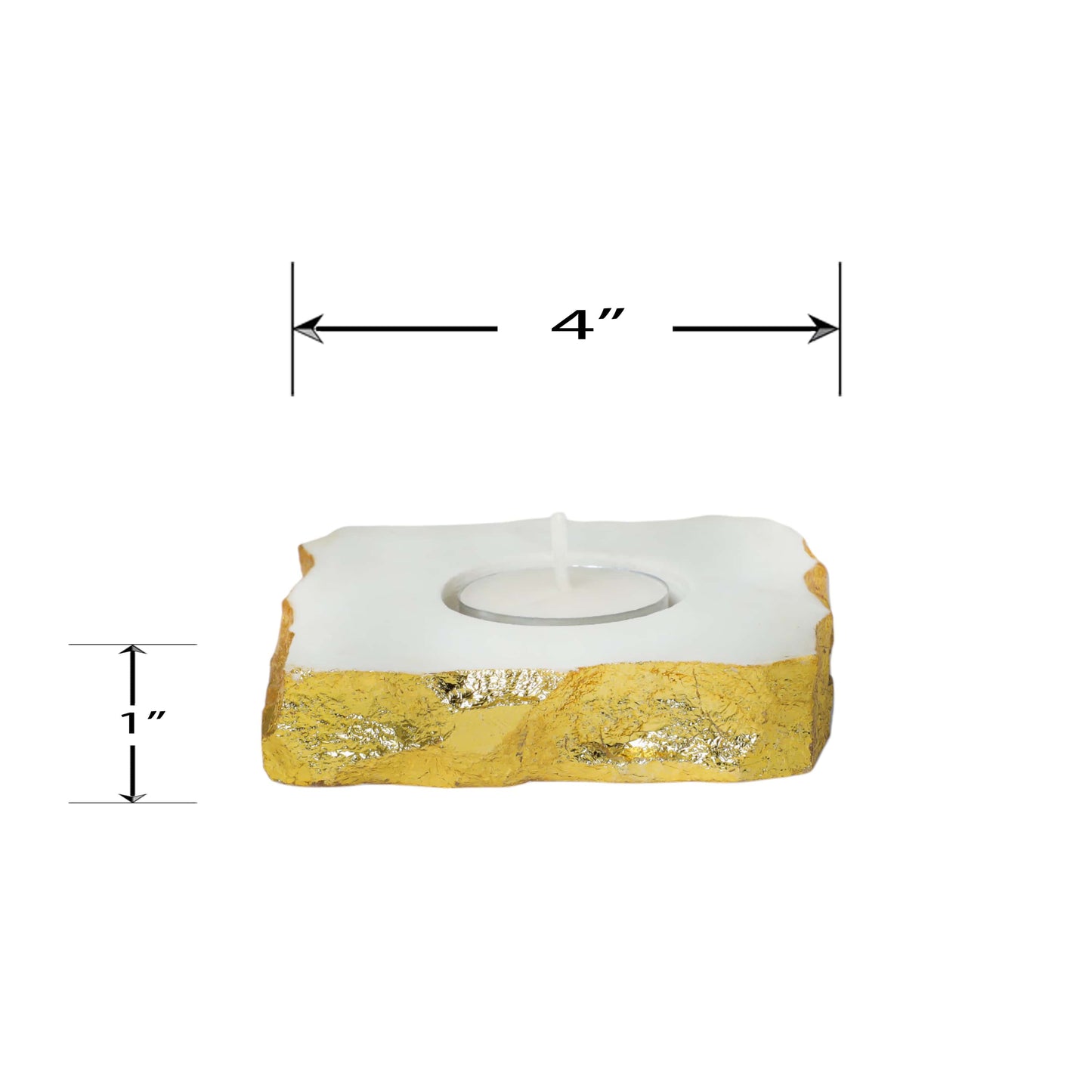 Luxurious Marble & Gold Leaf Tealight Holder