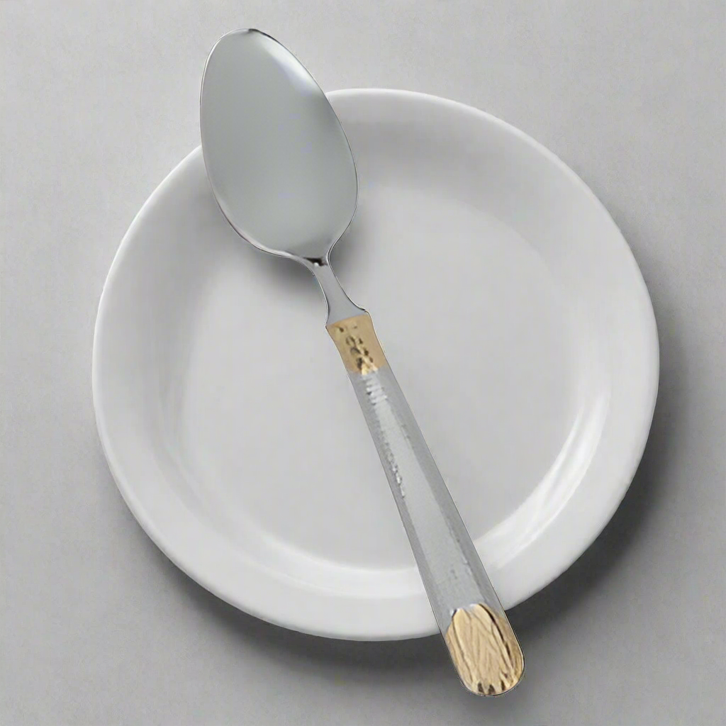 Gilded Grip: Elegant Stainless Steel Dinner Spoon (Set of 6)