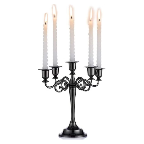 Grand Black Ornate Candelabra
