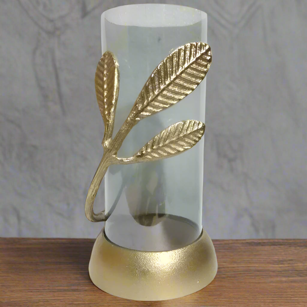 Golden Ginkgo Glow: Decorative Leaf Candle Holder