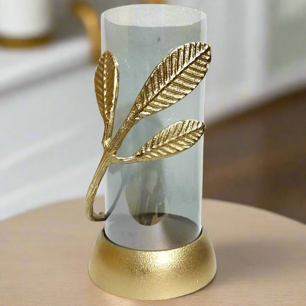Golden Ginkgo Glow: Decorative Leaf Candle Holder