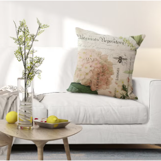 Parisian Garden Journal: Vintage Hydrangea Cushion Cover
