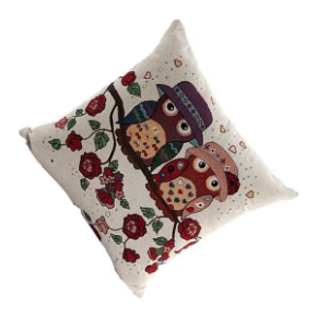 Whimsical Woodland Romance: Adorable Owl Couple Cushion Cover
