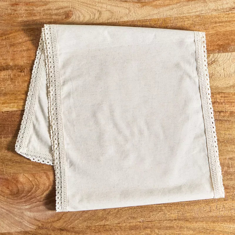 "Lace Whisper" Cotton Table Runner