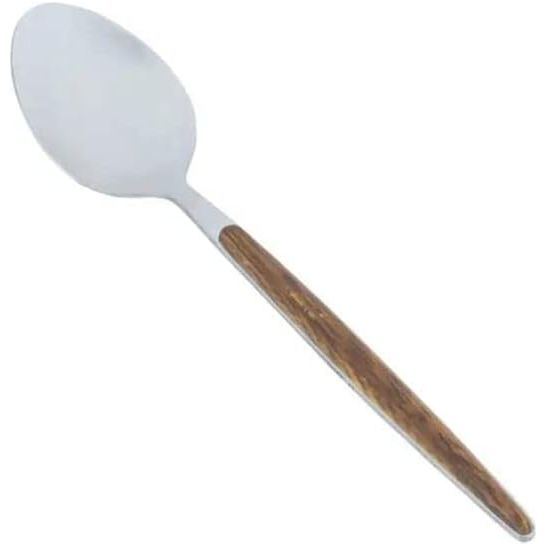 Natural Elegance: Stainless Steel Spoons with Warm Wood Handles (Set of 6)