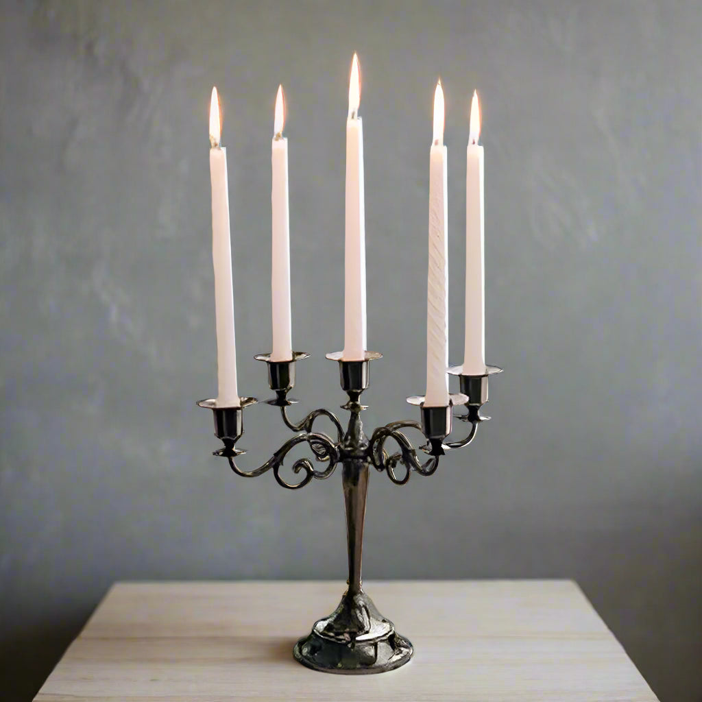 Grand Black Ornate Candelabra