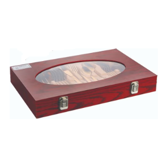 Luxurious 24-Piece Stainless Steel Cutlery Set in Elegant Wooden Gift Box