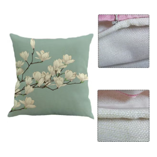 Elegant Magnolia Branch Cushion Cover in Aqua