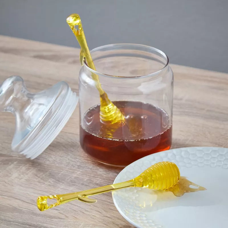 Golden Drizzle: Glass Honey Dipper Set (2-Piece)
