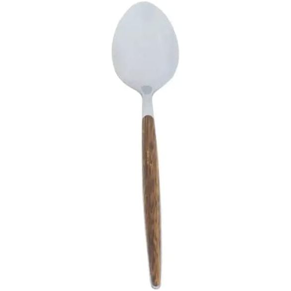 Natural Elegance: Stainless Steel Spoons with Warm Wood Handles (Set of 6)