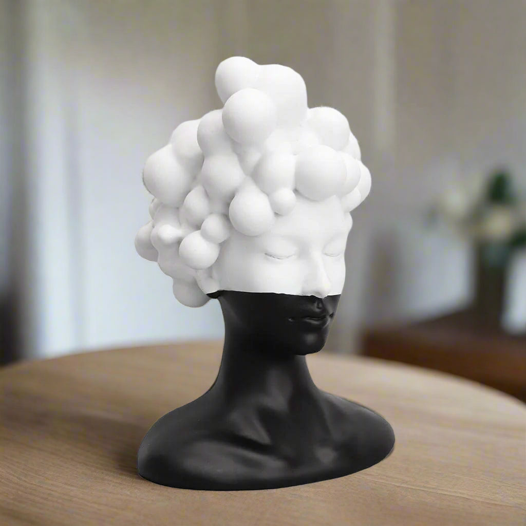 Modern Seraph: Abstract Dual-Tone Bust Sculpture