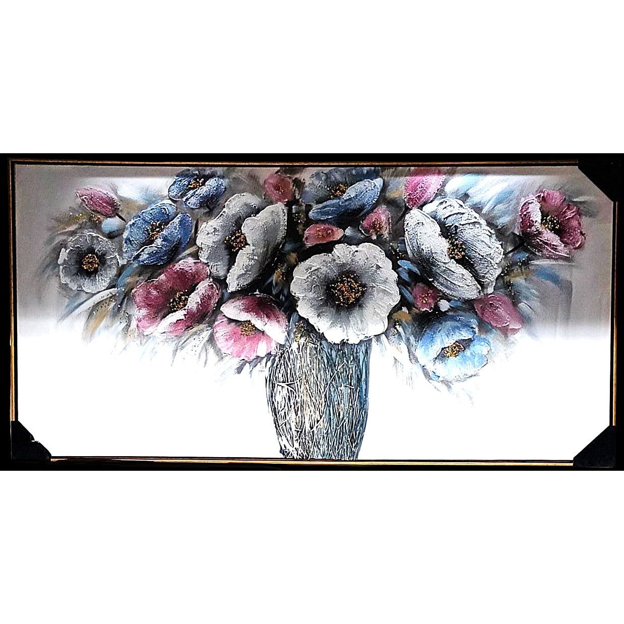 Textured Elegance: A Serene Floral Still Life