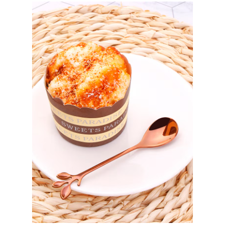 Elegant Rose Gold Leaf Design Teaspoons (Set of 6) – Stainless Steel Stirring Spoon Set Rose Gold