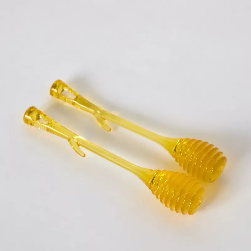 Golden Drizzle: Glass Honey Dipper Set (2-Piece)