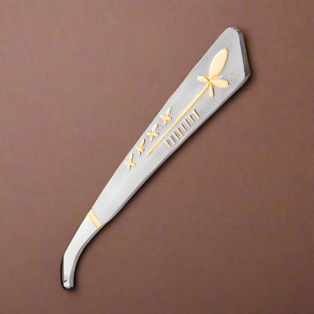 Elegant Stainless Steel Dessert spoons Set with Gold Motif - 12 Piece Cutlery Collection