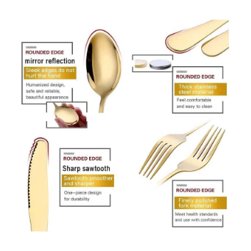 Regal Dining: 24-Piece Gold PVD Coated Cutlery Set in Presentation Case