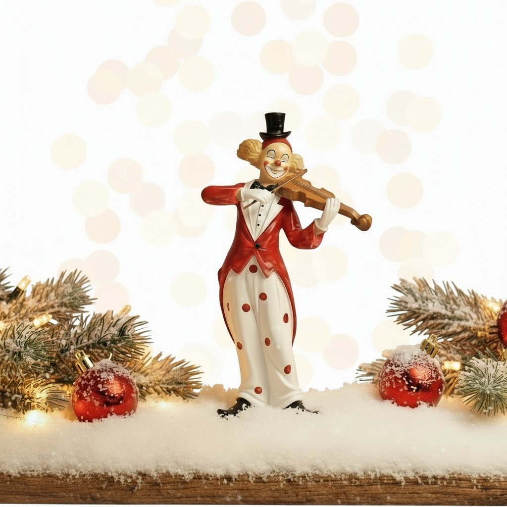 Symphony of Smiles: Whimsical Clown Figurine with Violin
