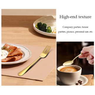 Golden Elegance: Premium Stainless Steel Cutlery (Set of 24)