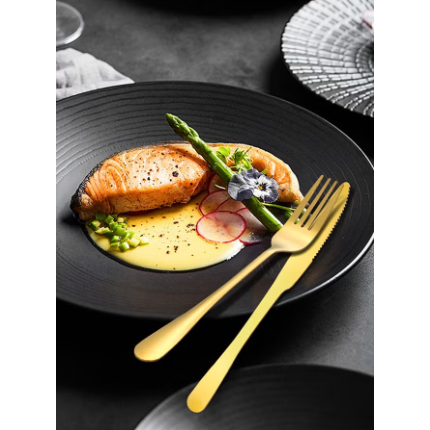 Golden Elegance: Premium Stainless Steel Cutlery (Set of 24)