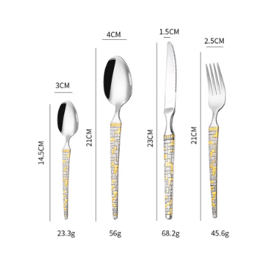 Modern Mosaic: 24-Piece Stainless Steel Cutlery Set with Laser Engraving For Kitchen