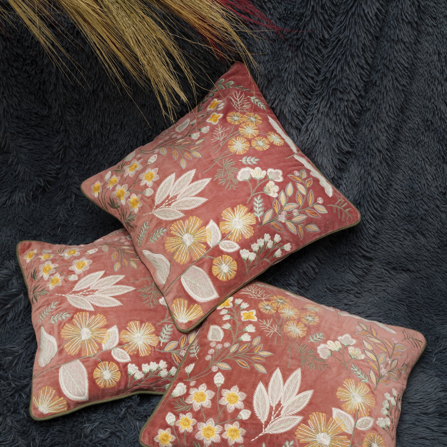 Autumn Glow Velvet Cushion Cover