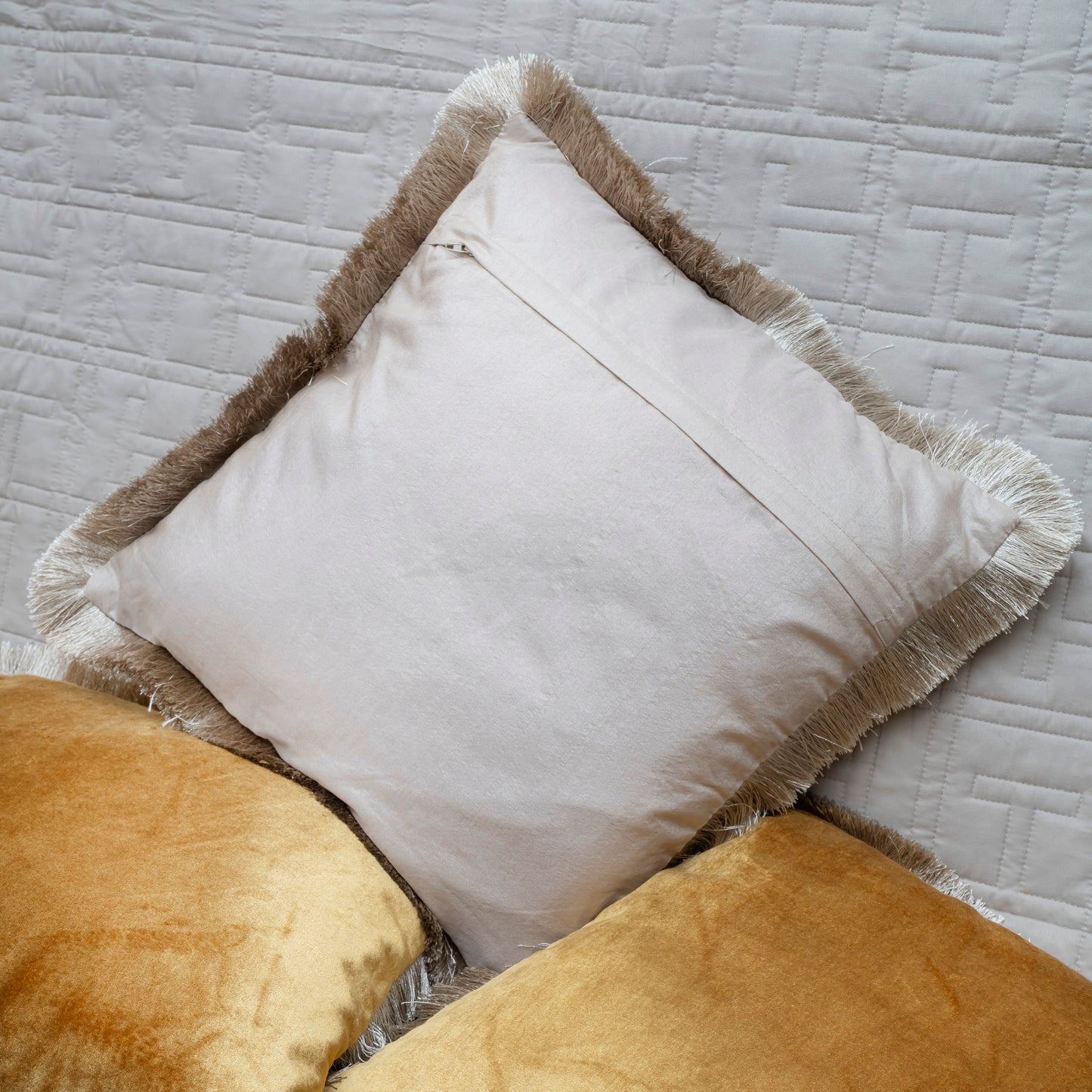 Regal Velvet Fringe Cushion Cover