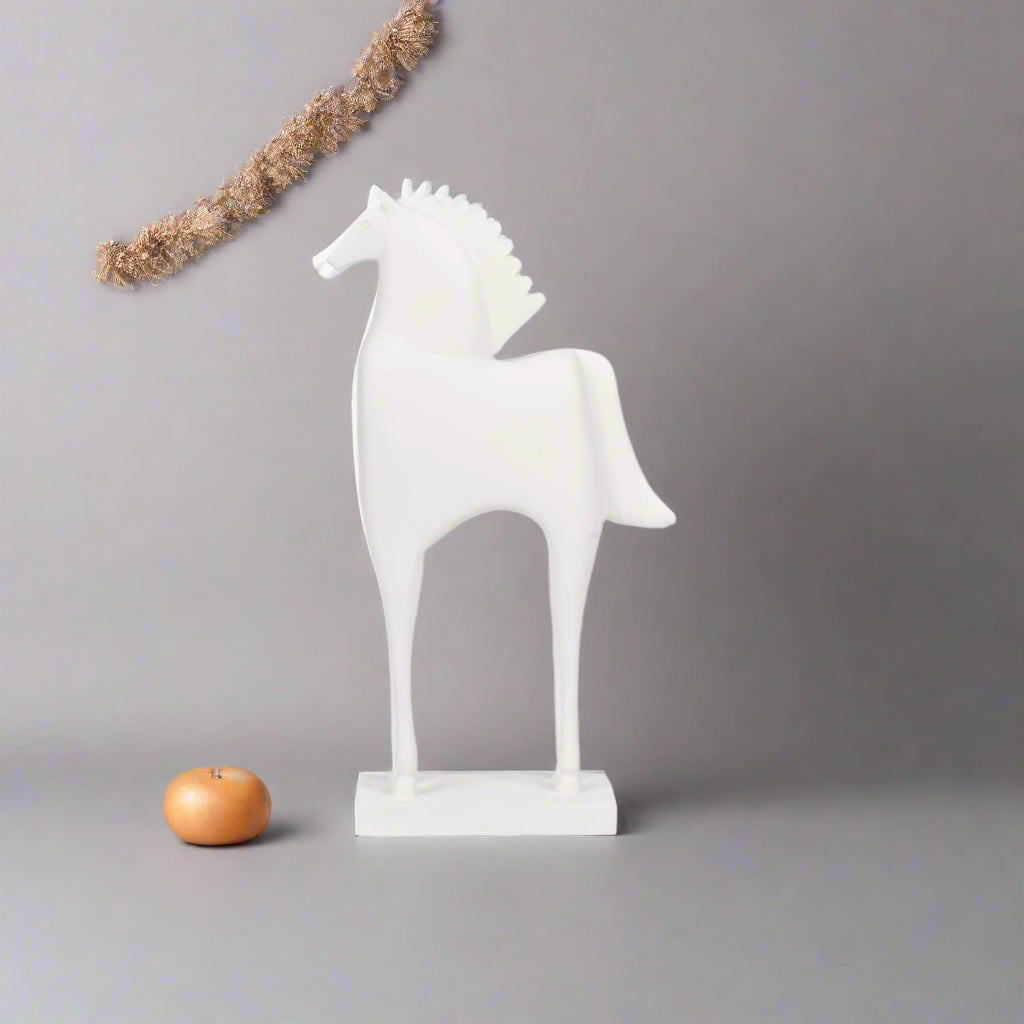 Ethereal White Horse Sculpture