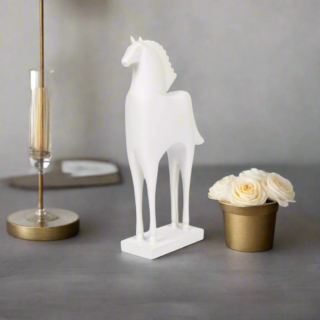 Ethereal White Horse Sculpture