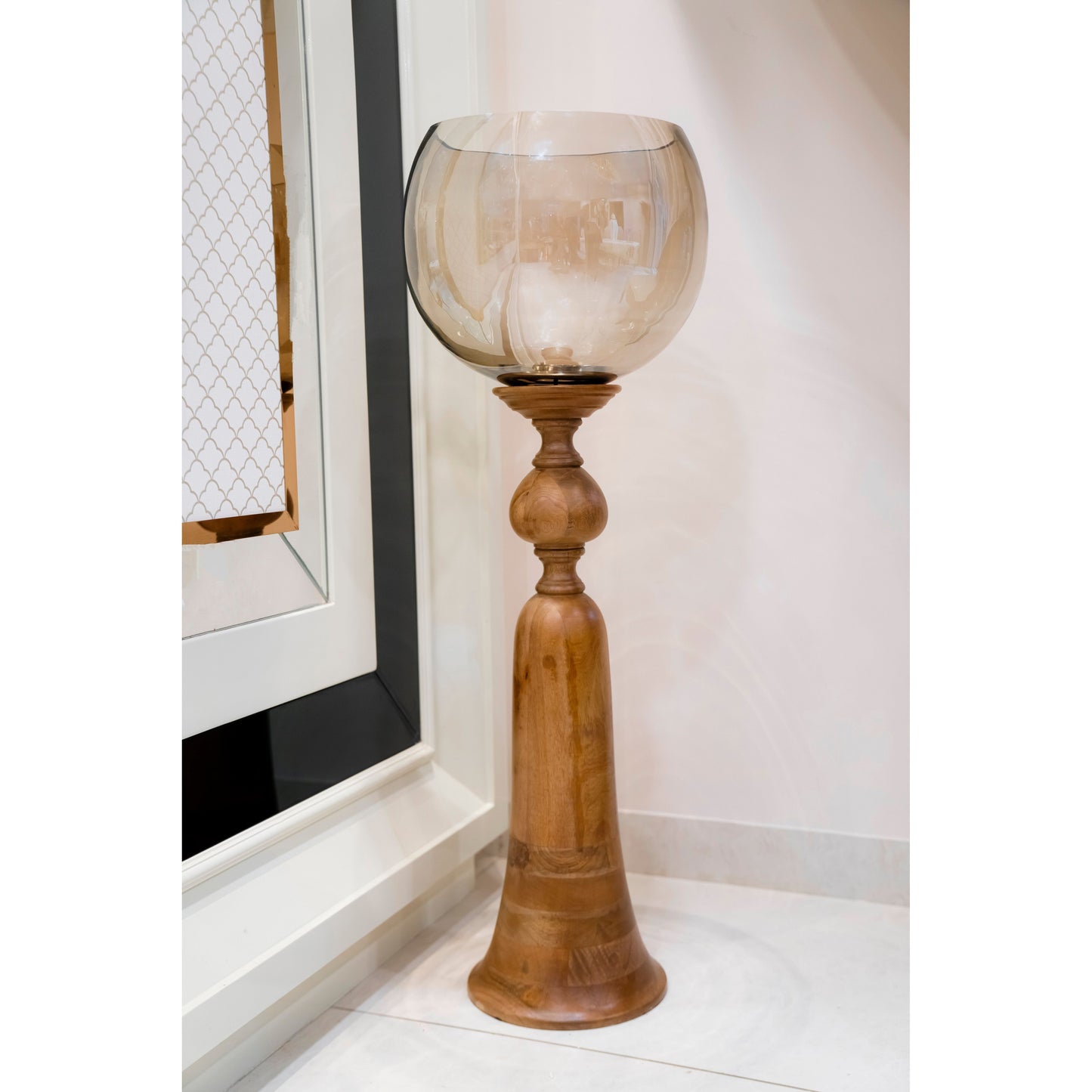 Ethereal Glow: Harp & Finial Puri Candle Holder (Large)