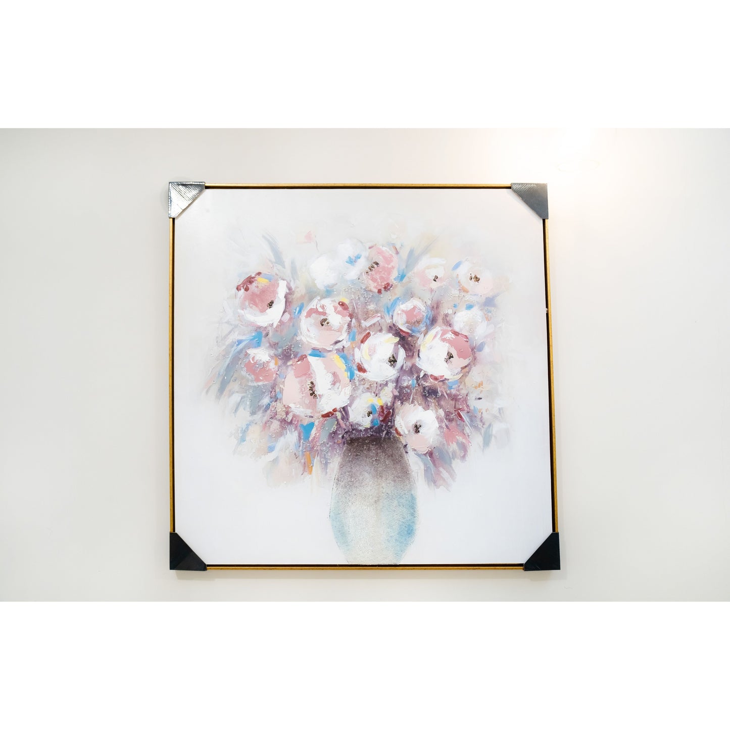 Ethereal Bloom: Soft Pastel Floral Art in Textured Vase