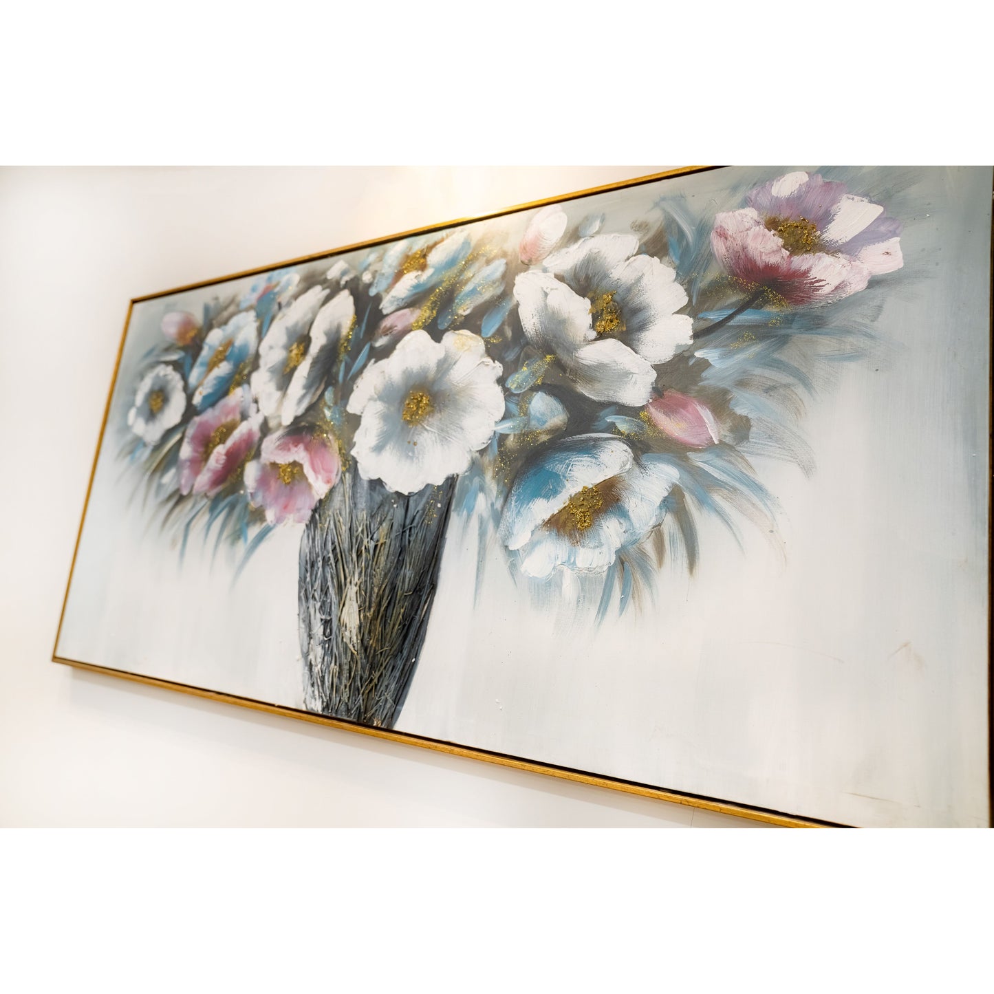 Textured Elegance: A Serene Floral Still Life