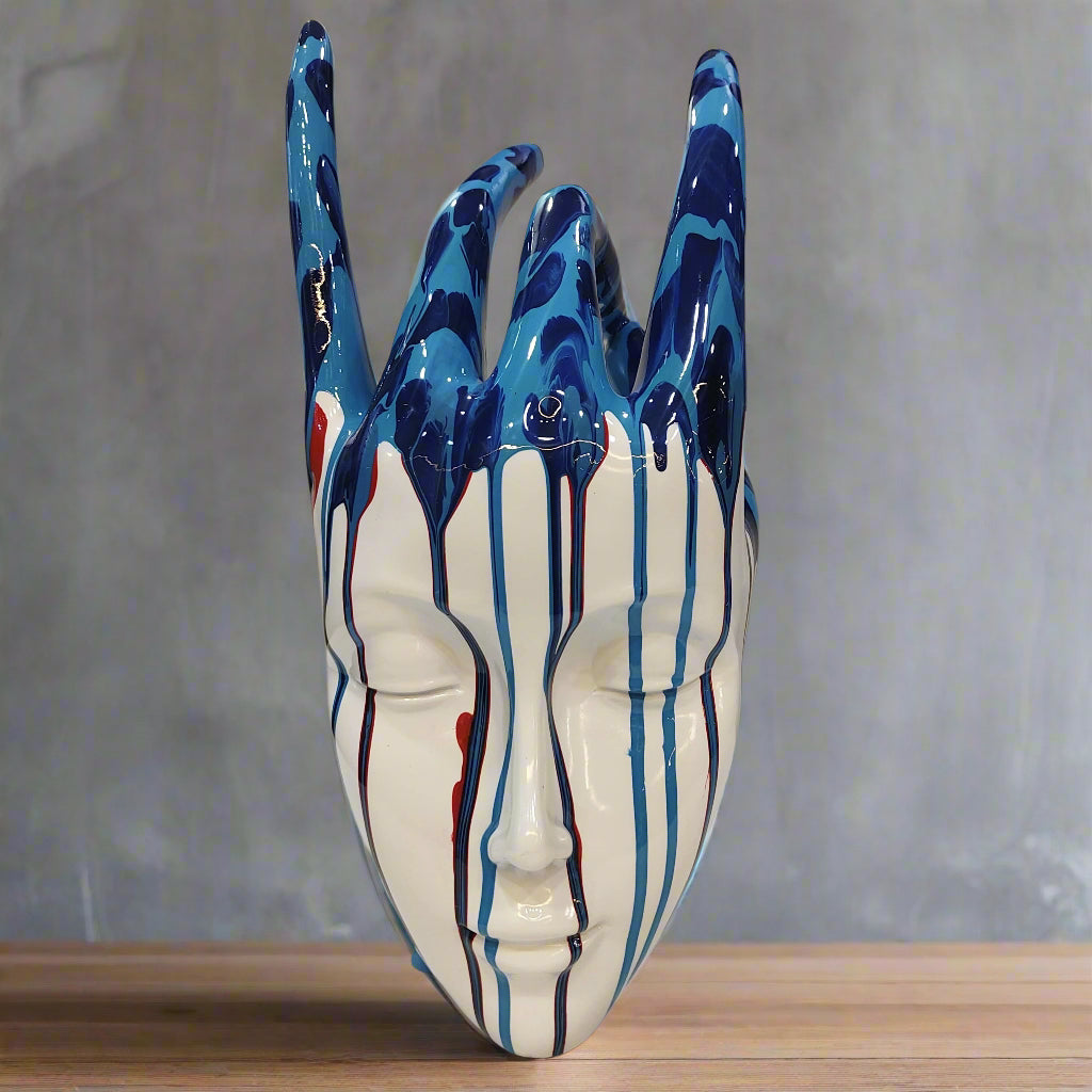 Dripping Serenity - Modern Abstract Bust Sculpture