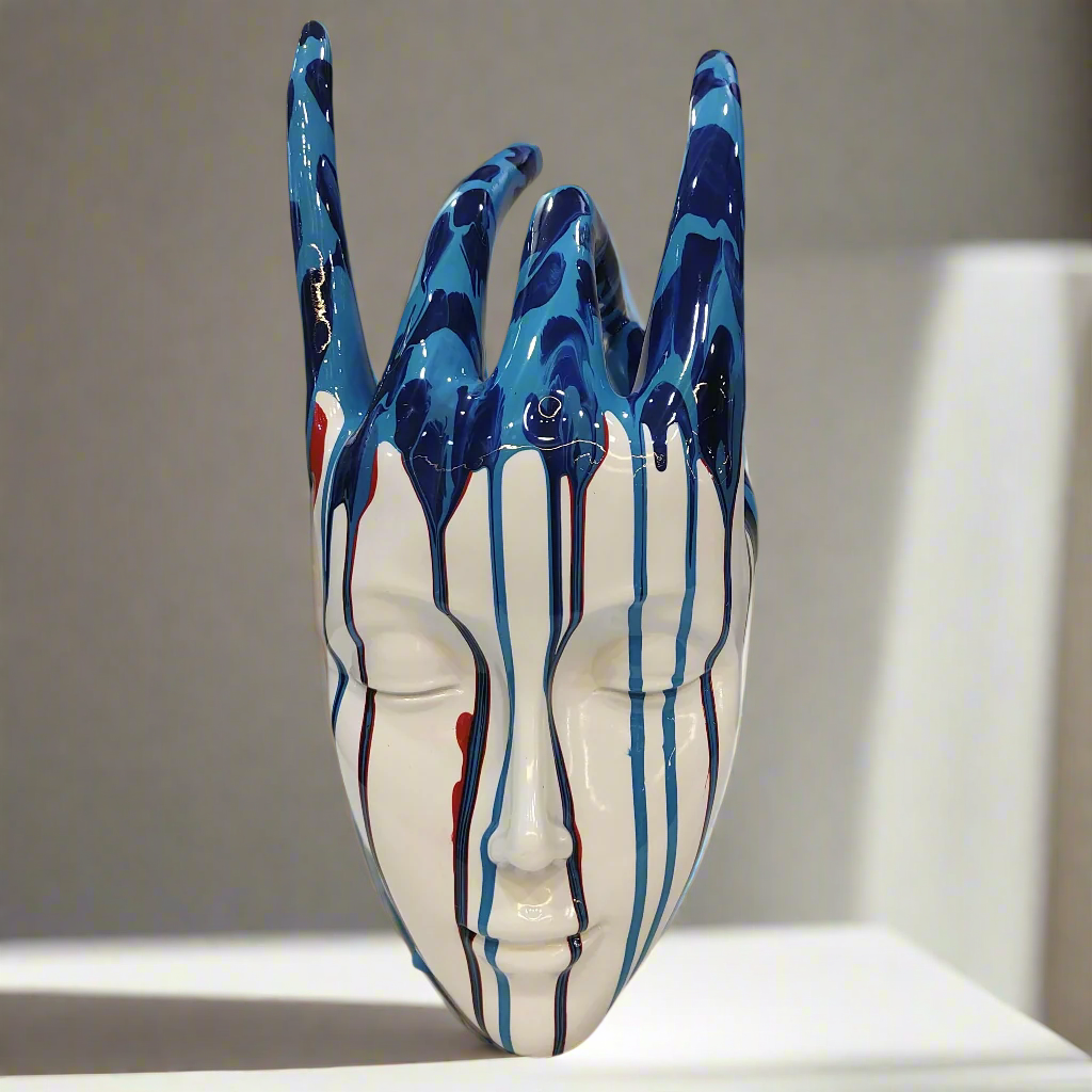 Dripping Serenity - Modern Abstract Bust Sculpture