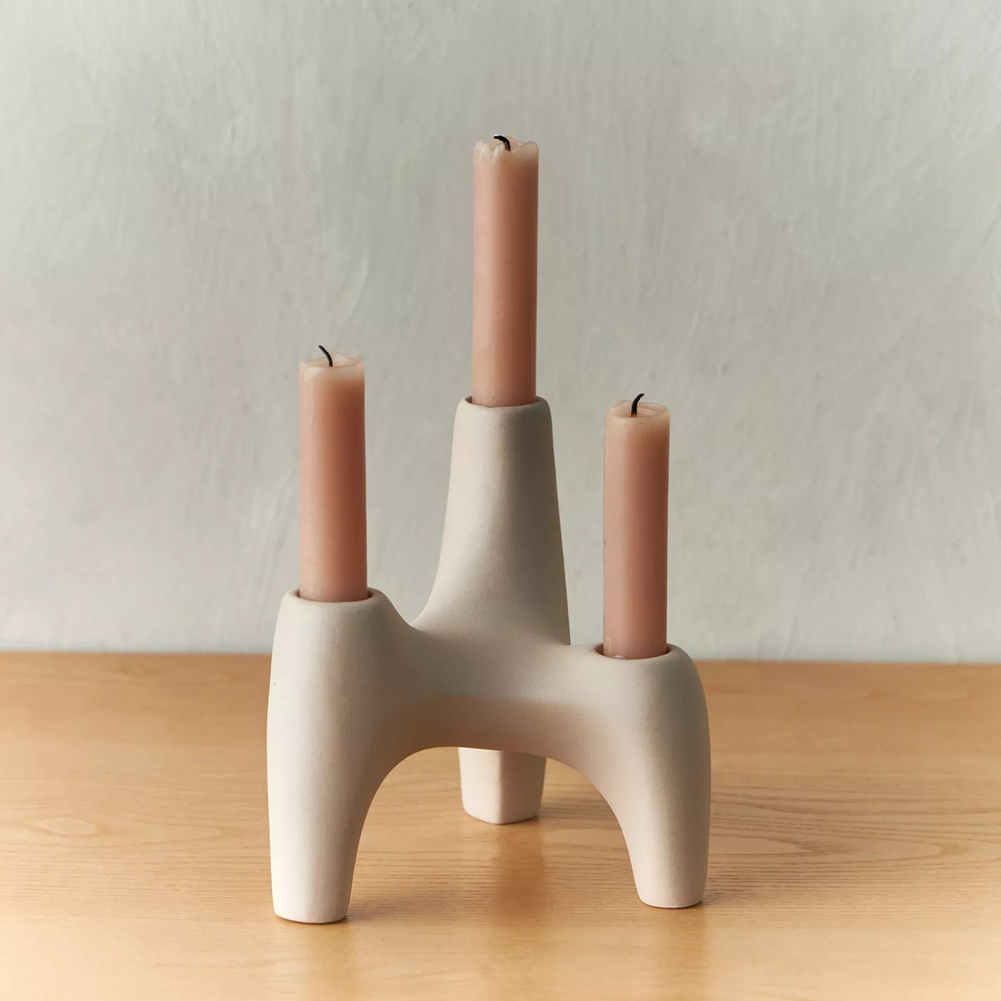 Modern Abstract Ceramic Triple Candle Holder