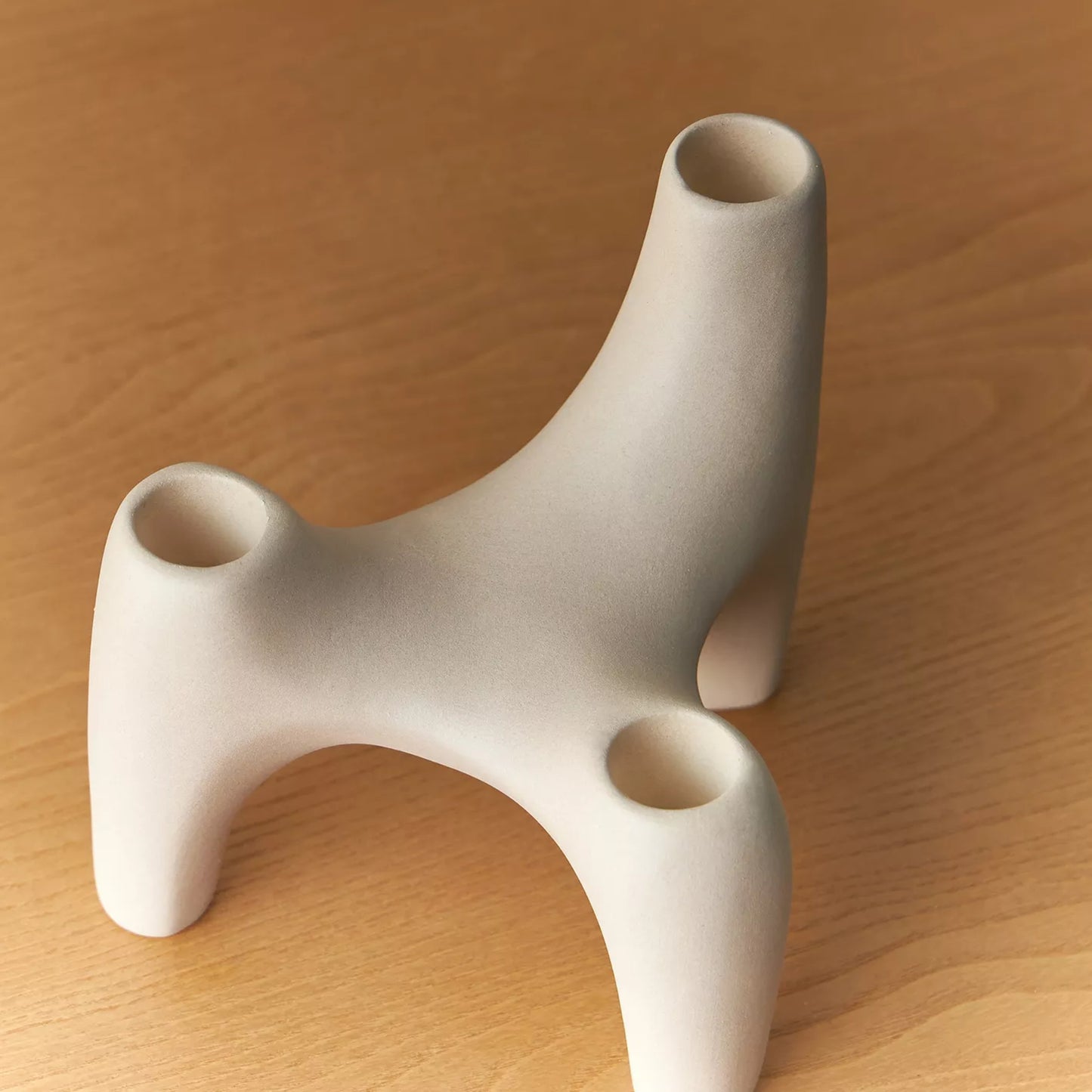 Modern Abstract Ceramic Triple Candle Holder