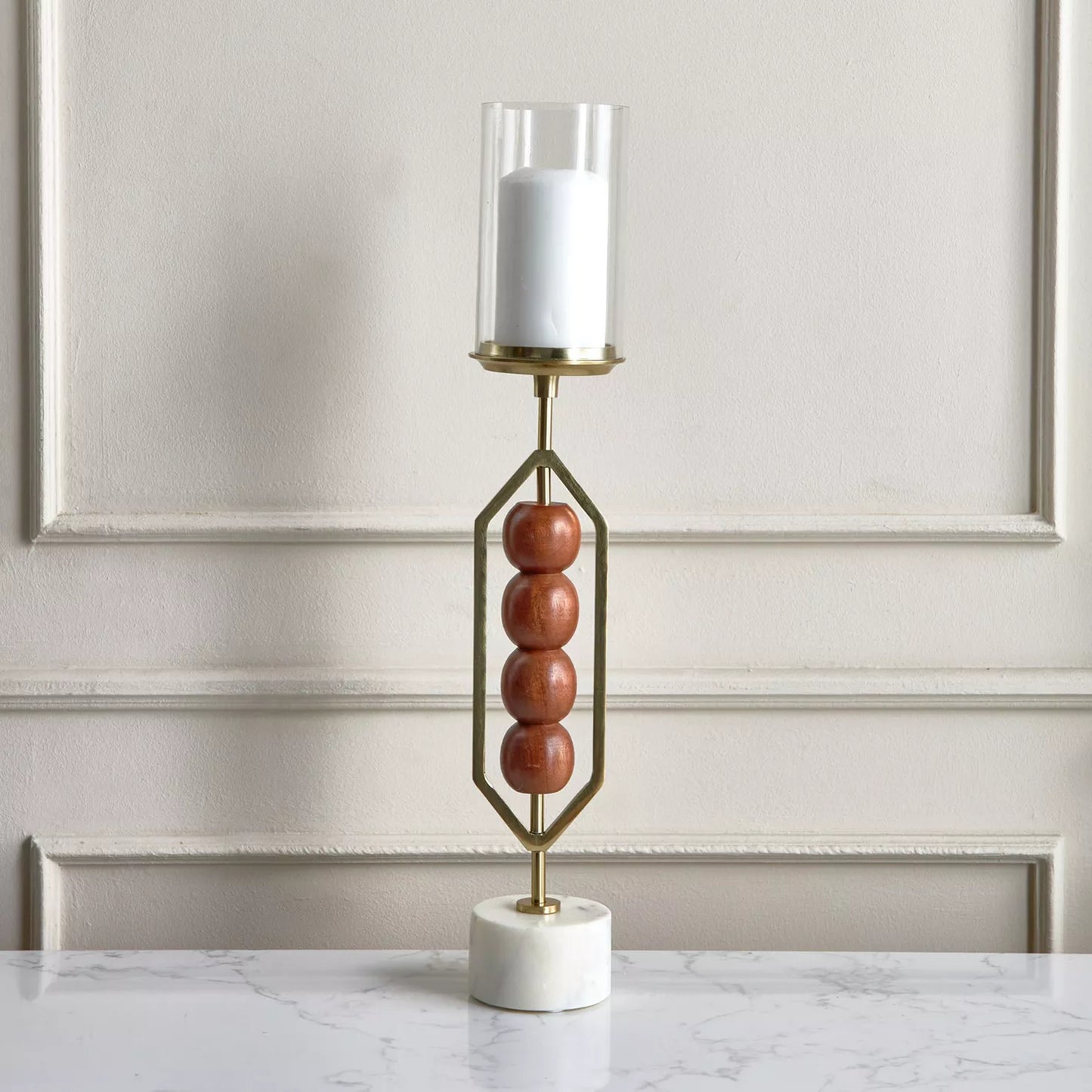 Mid-Century Modern Diamond Pillar Candle Holder
